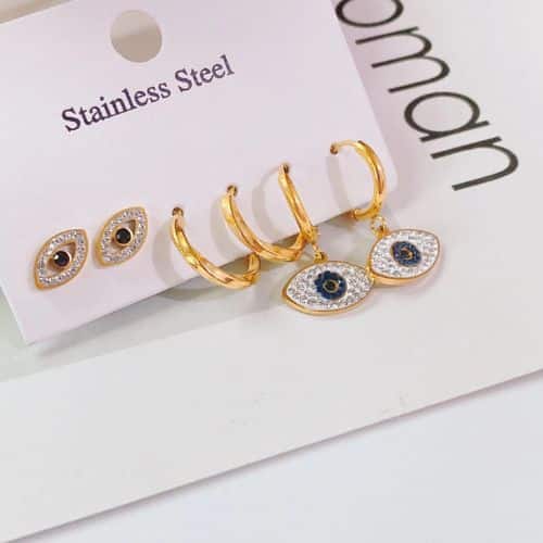 Set de 3 Aretes Ojos Turcos