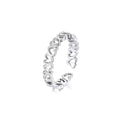 Anillo Plata 925 Corazones Invertidos Ajustable