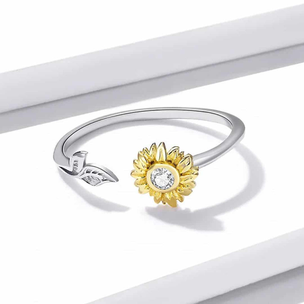 Anillo Plata 925 Girasol Ajustable