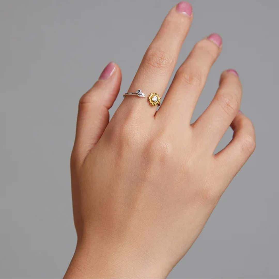 Anillo Plata 925 Girasol Ajustable