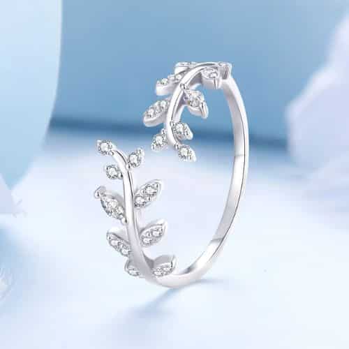 Anillo Hojas de Laurel Plata 925
