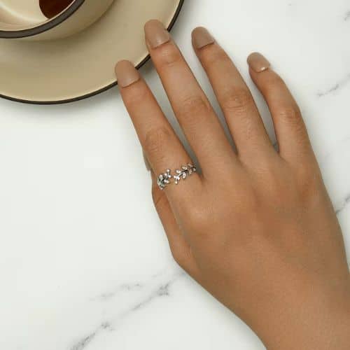 Anillo Hojas de Laurel Plata 925