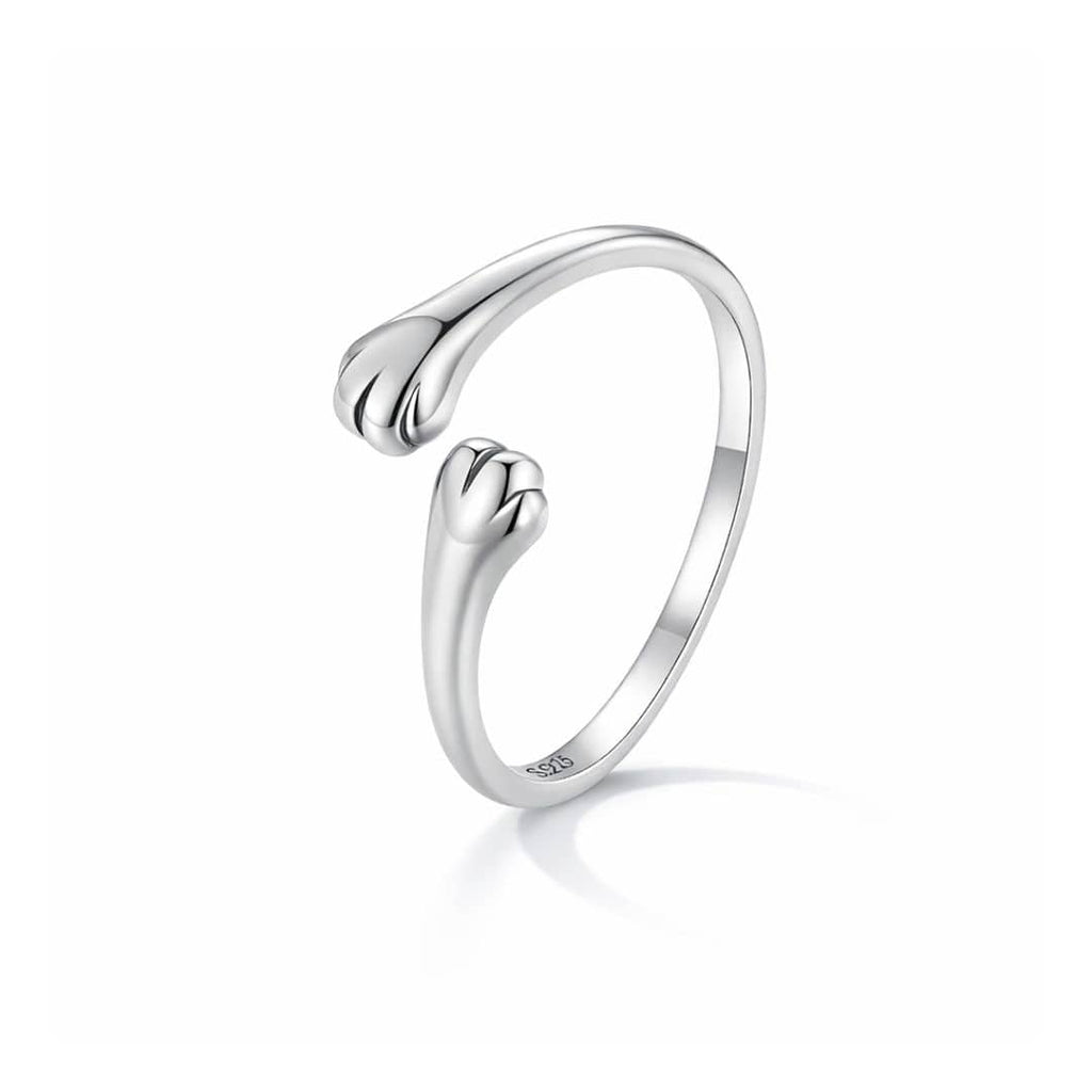 Anillo Plata 925 Patitas de Gato Ajustable