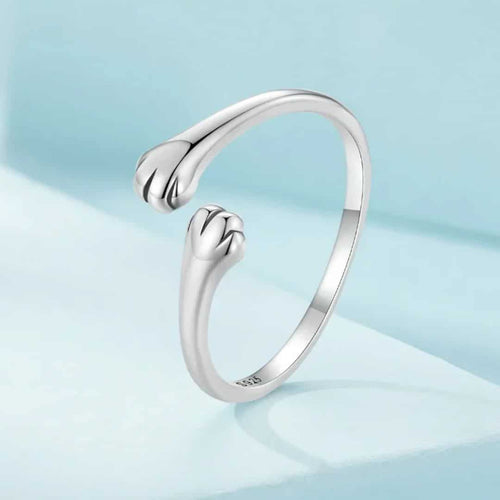 Anillo Plata 925 Patitas de Gato Ajustable