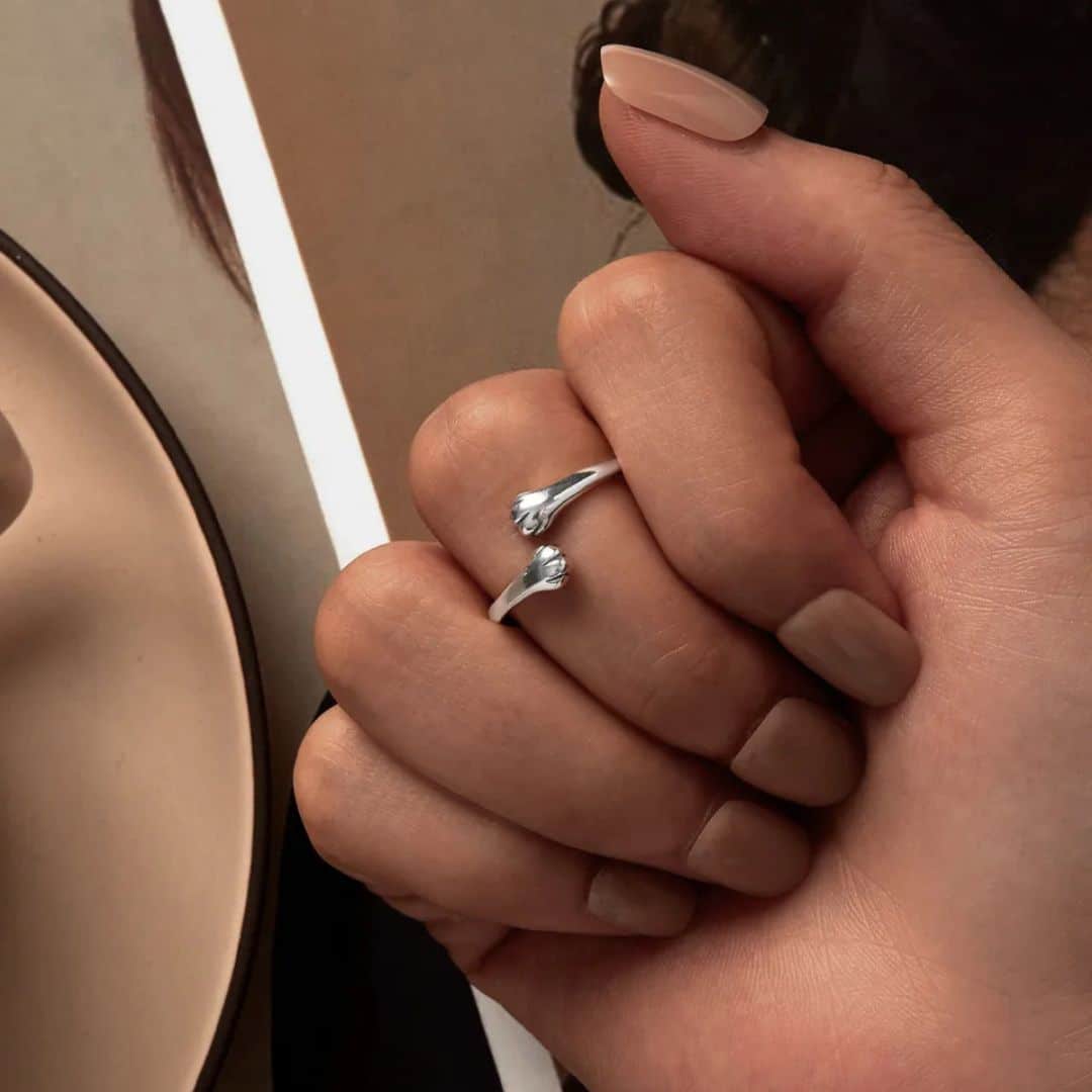 Anillo Plata 925 Patitas de Gato Ajustable