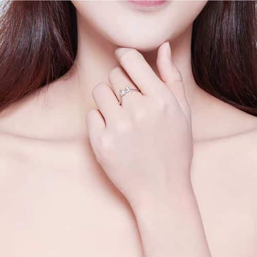 Anillo Plata 925 Rosa Enrollada Ajustable