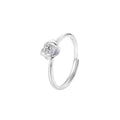 Anillo Plata 925 Flor Moissanita Ajustable