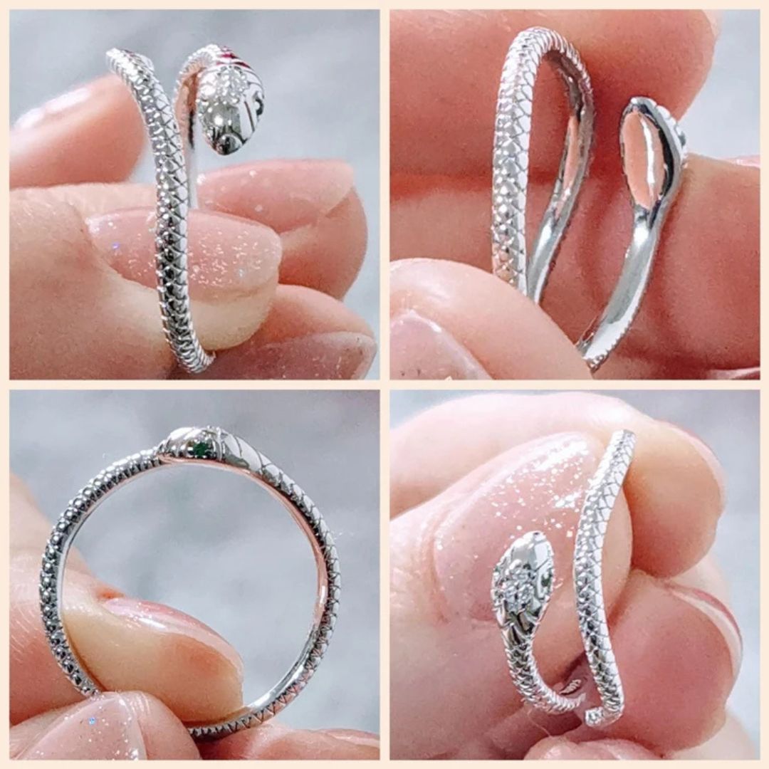 Anillo Plata 925 Serpiente Ajustable