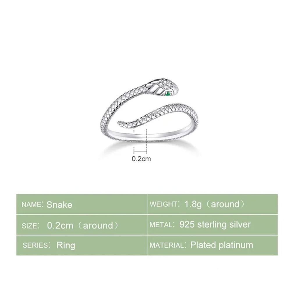 Anillo Plata 925 Serpiente Ajustable