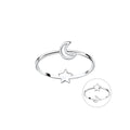 Anillo Plata 925 Luna Estrella Reversible