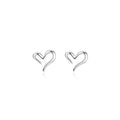 Aretes Corazon Delineado Plata 925