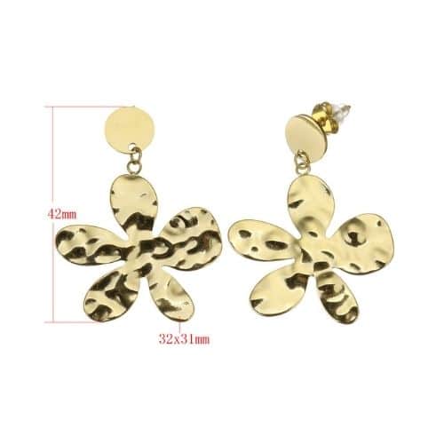 Aretes Dorados Flor Colgante