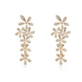 Aretes Dorados Flores con Cristales