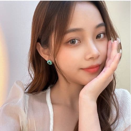 Aretes Dorados Nudo Turquesa