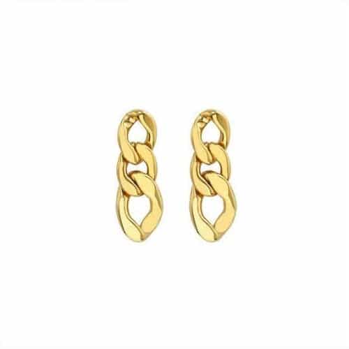 Aretes Dorados Tipo Cadena