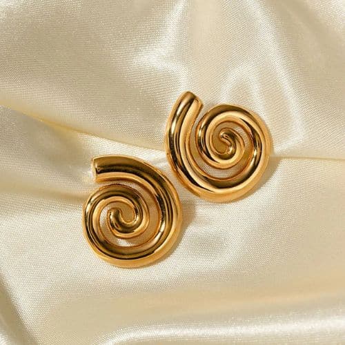 Aretes Dorados Espiral