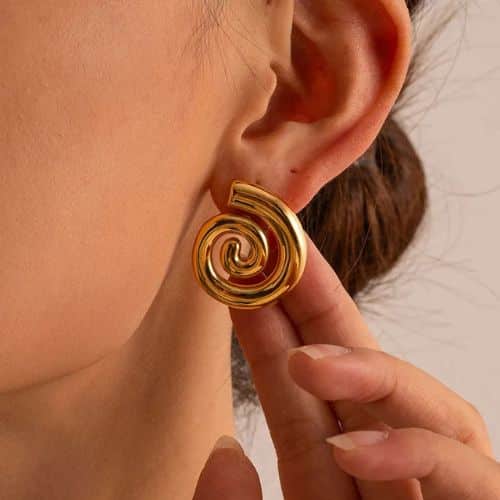 Aretes Dorados Espiral