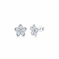Aretes Flor Blanca Mini Plata 925