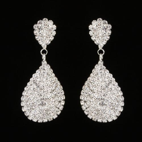 Aretes Plateados Gota Zirconias