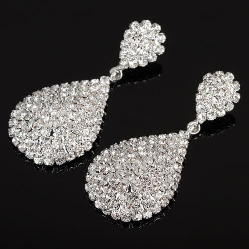 Aretes Plateados Gota Zirconias