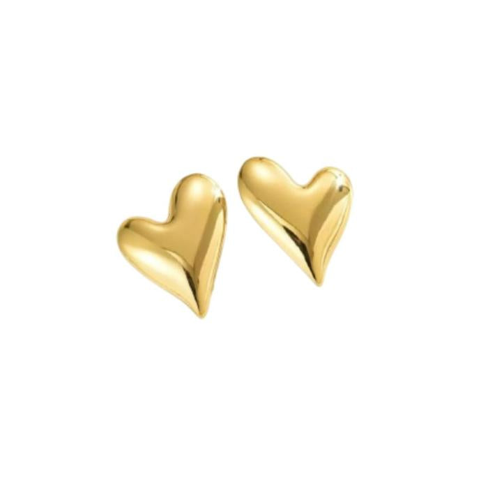 Aretes Dorados Corazon Pico