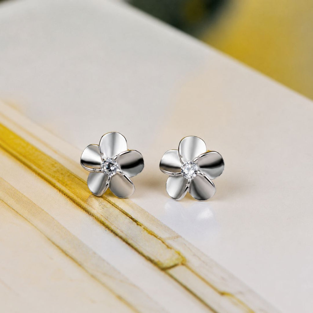 Aretes Plata 925 Flor Plumeria