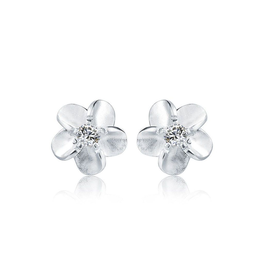 Aretes Plata 925 Flor Plumeria