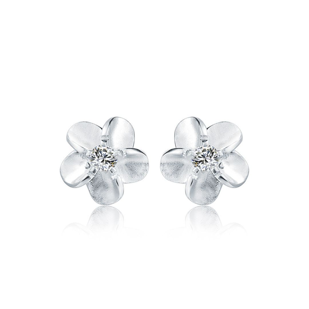 Aretes Plata 925 Flor Plumeria
