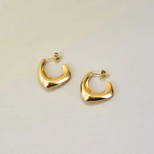 Argollas Doradas Cuadradas