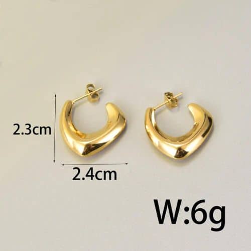 Argollas Doradas Cuadradas