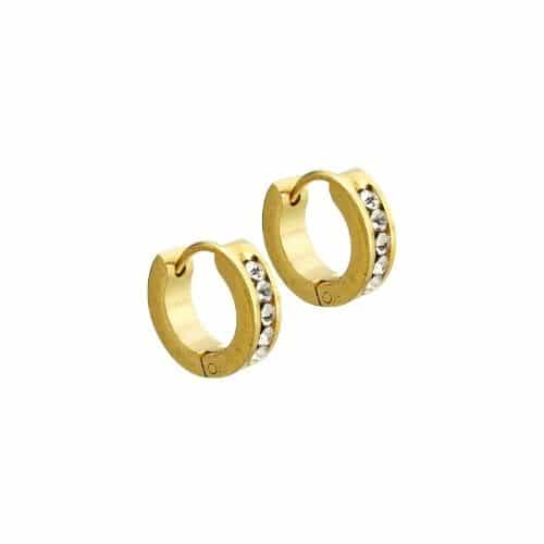 Argollas Doradas Mini con Zirconias