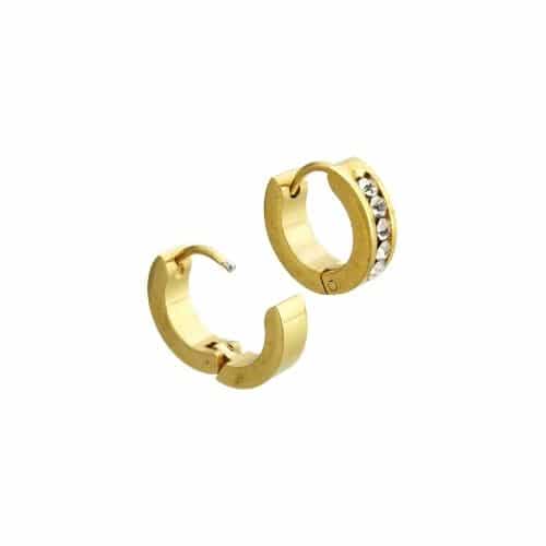 Argollas Doradas Mini con Zirconias