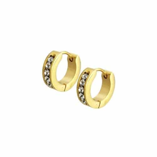 Argollas Doradas Mini con Zirconias
