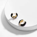 Argollas Mini Negro Esmaltado