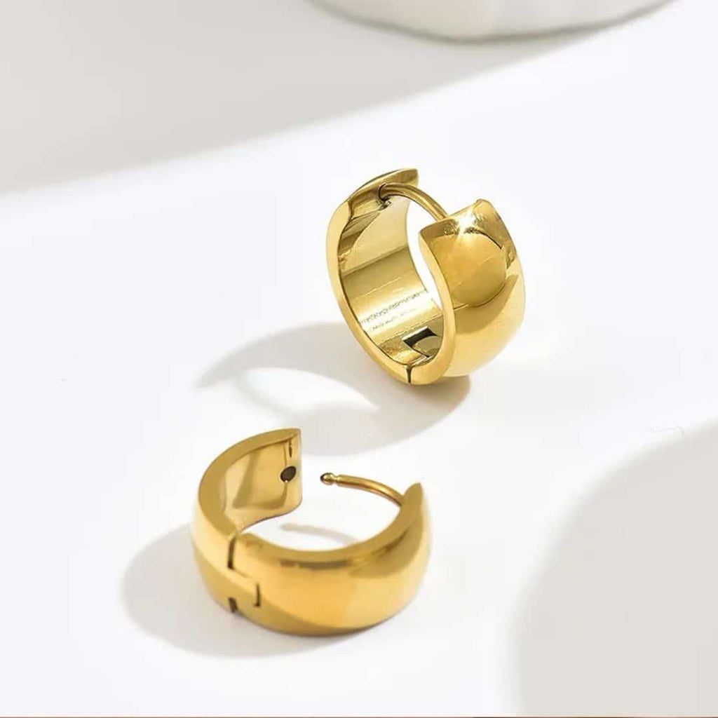 Argollas Doradas Gruesas Pequeñas