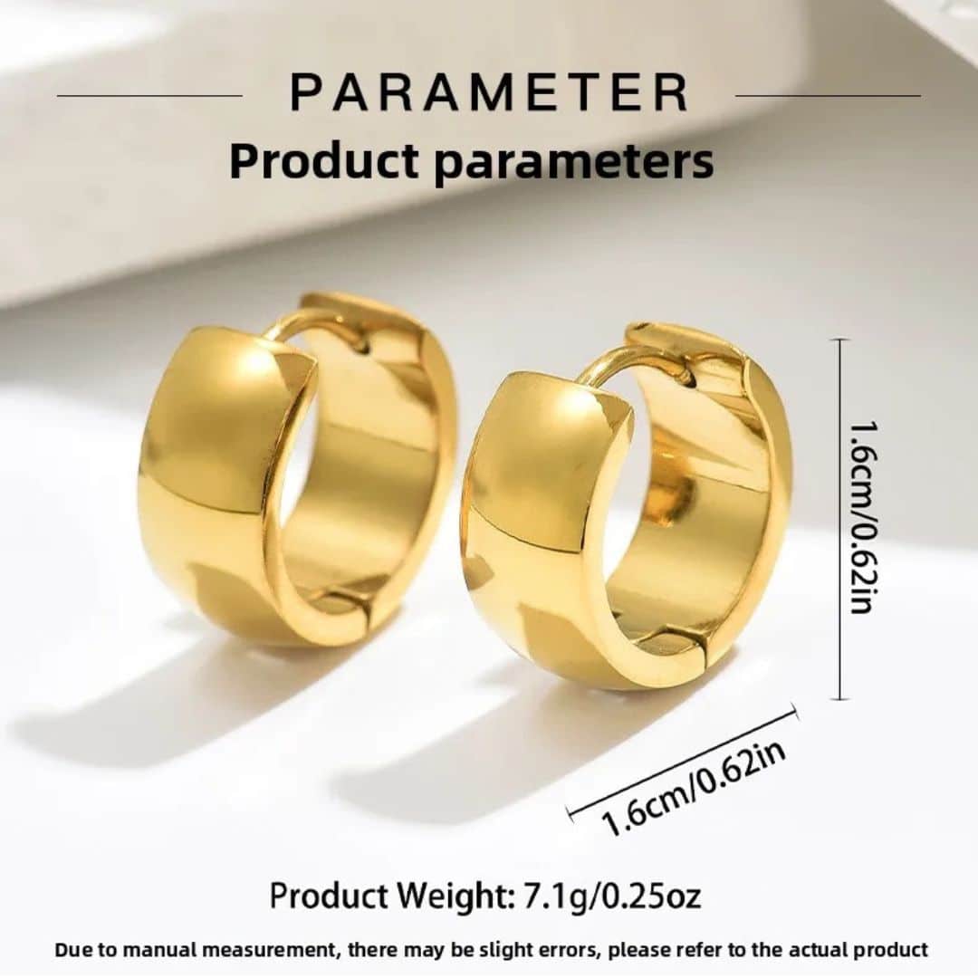 Argollas Doradas Gruesas Pequeñas