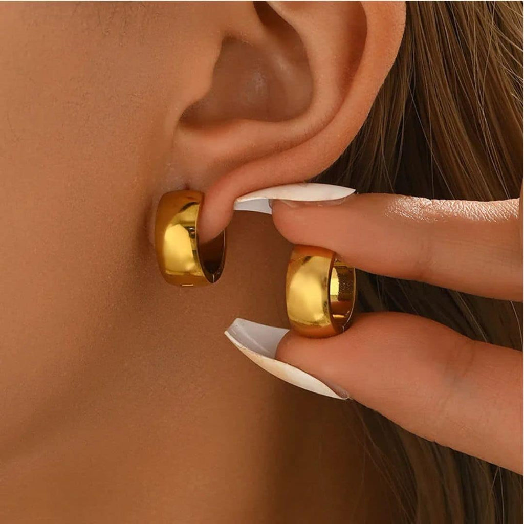 Argollas Doradas Gruesas Pequeñas