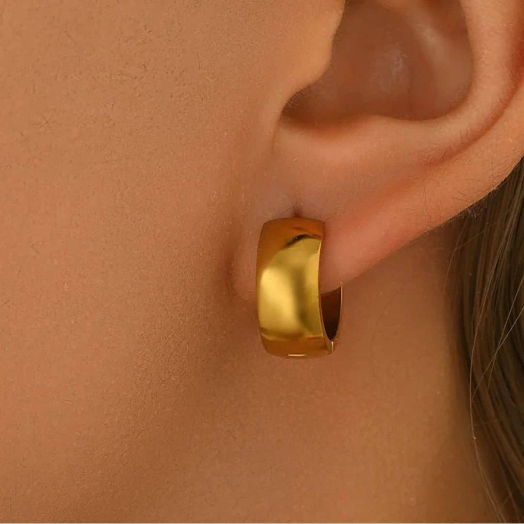 Argollas Doradas Gruesas Pequeñas