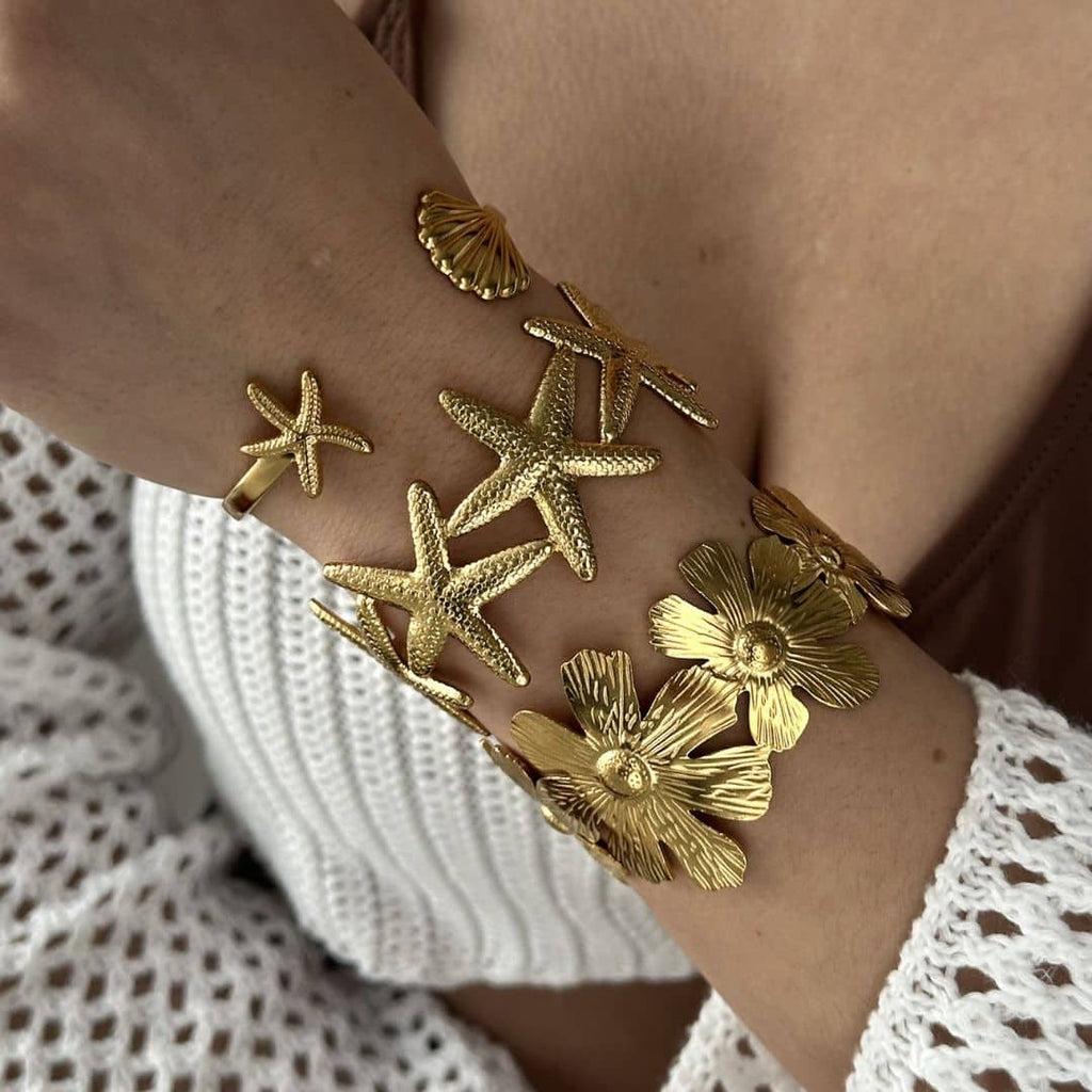 Brazalete Dorado Estrella de Mar Grande