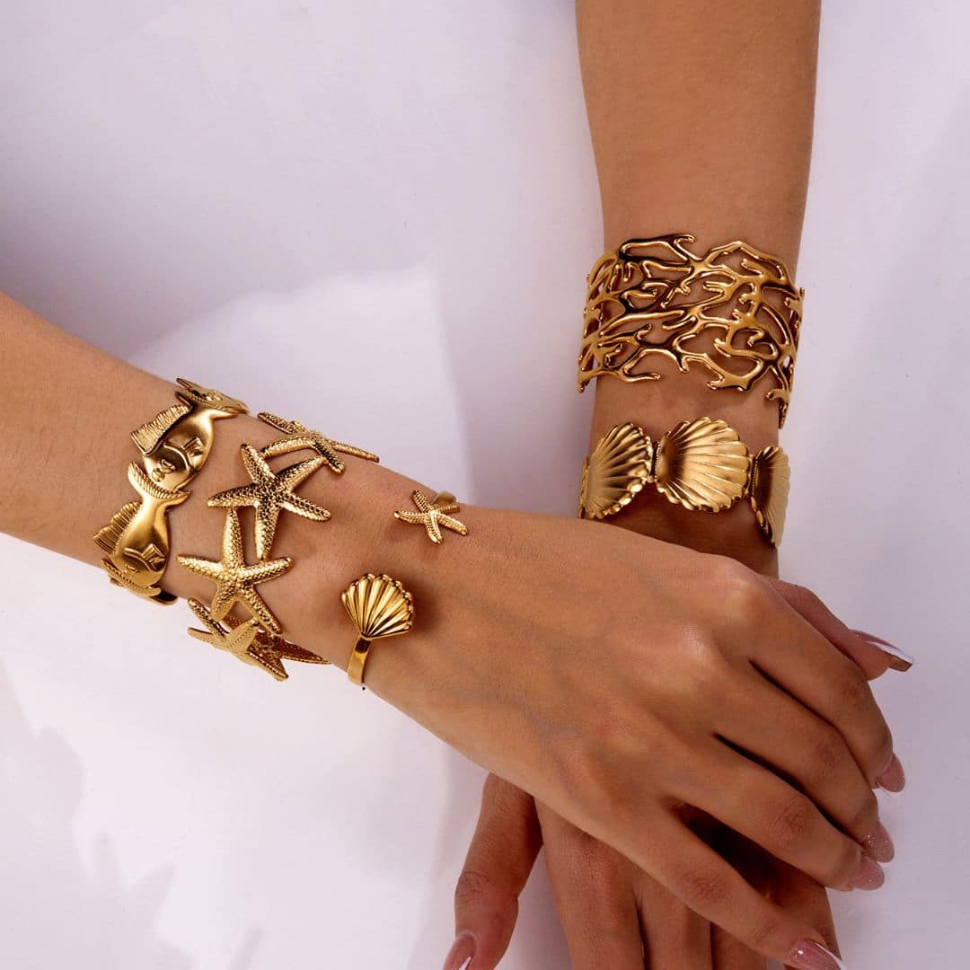 Brazalete Dorado Estrella de Mar Grande