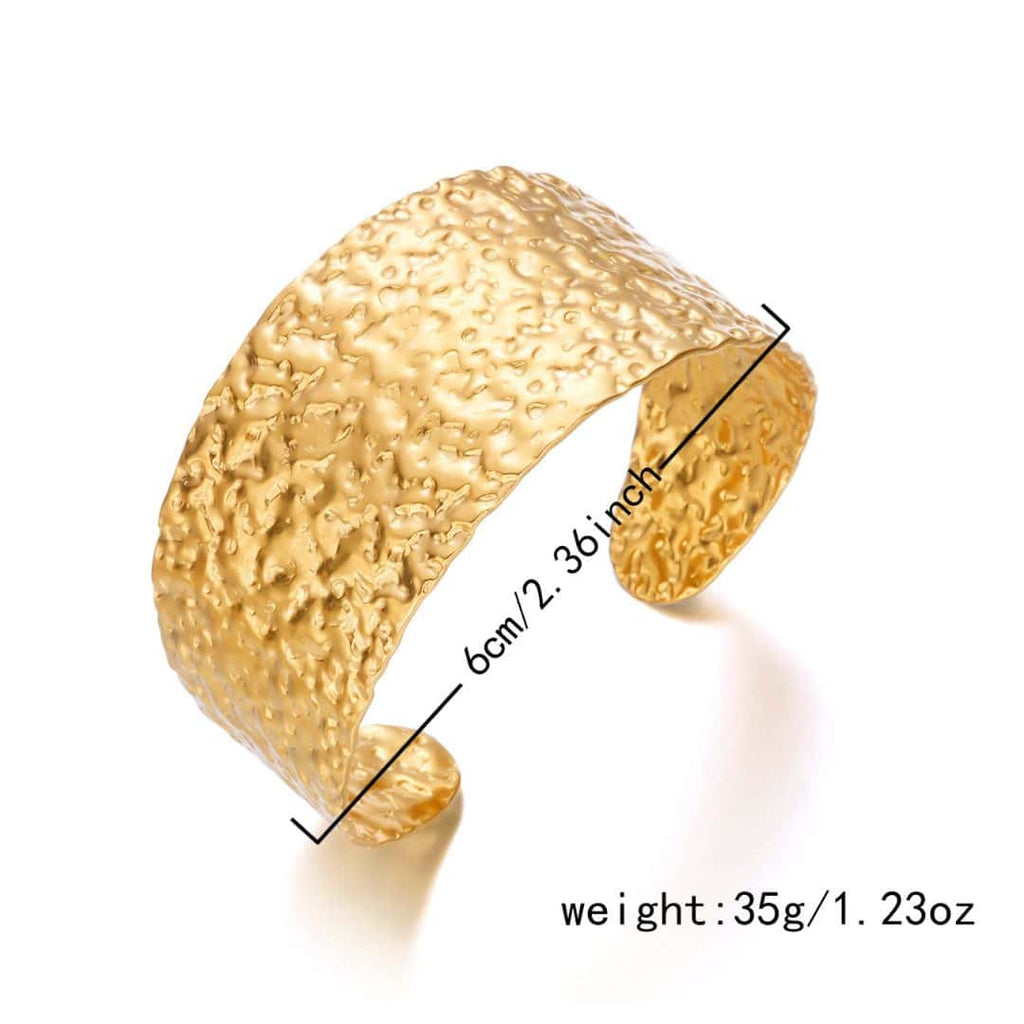 Brazalete Dorado Solido Corrugado