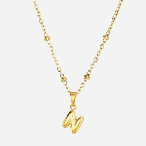 Cadena Dorada Letra Bold N