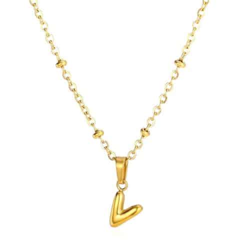 Cadena Dorada Letra Bold V