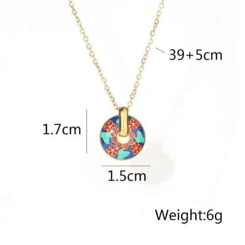 Cadena Dorada Dije Azul Flores