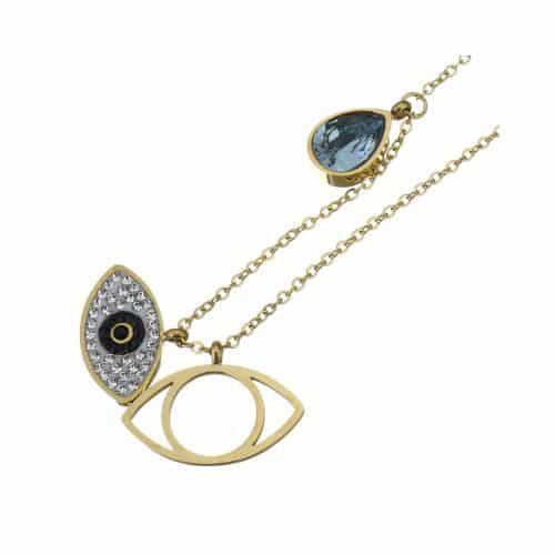 Cadena Dorada Ojo Turco Gota Celeste