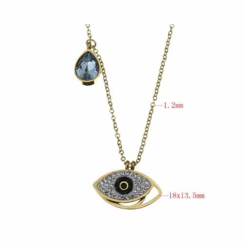 Cadena Dorada Ojo Turco Gota Celeste