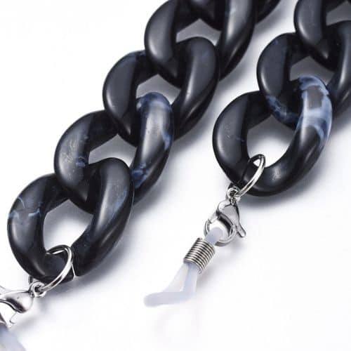 Cadena Acrilica Negra Marmol