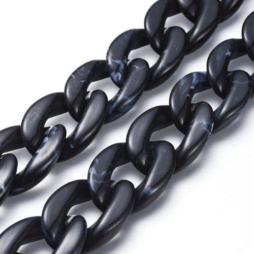 Cadena Acrilica Negra Marmol