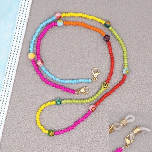 Cadena para lentes de colores con bolitas