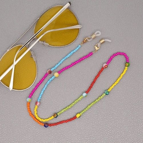 Cadena para lentes de colores con bolitas